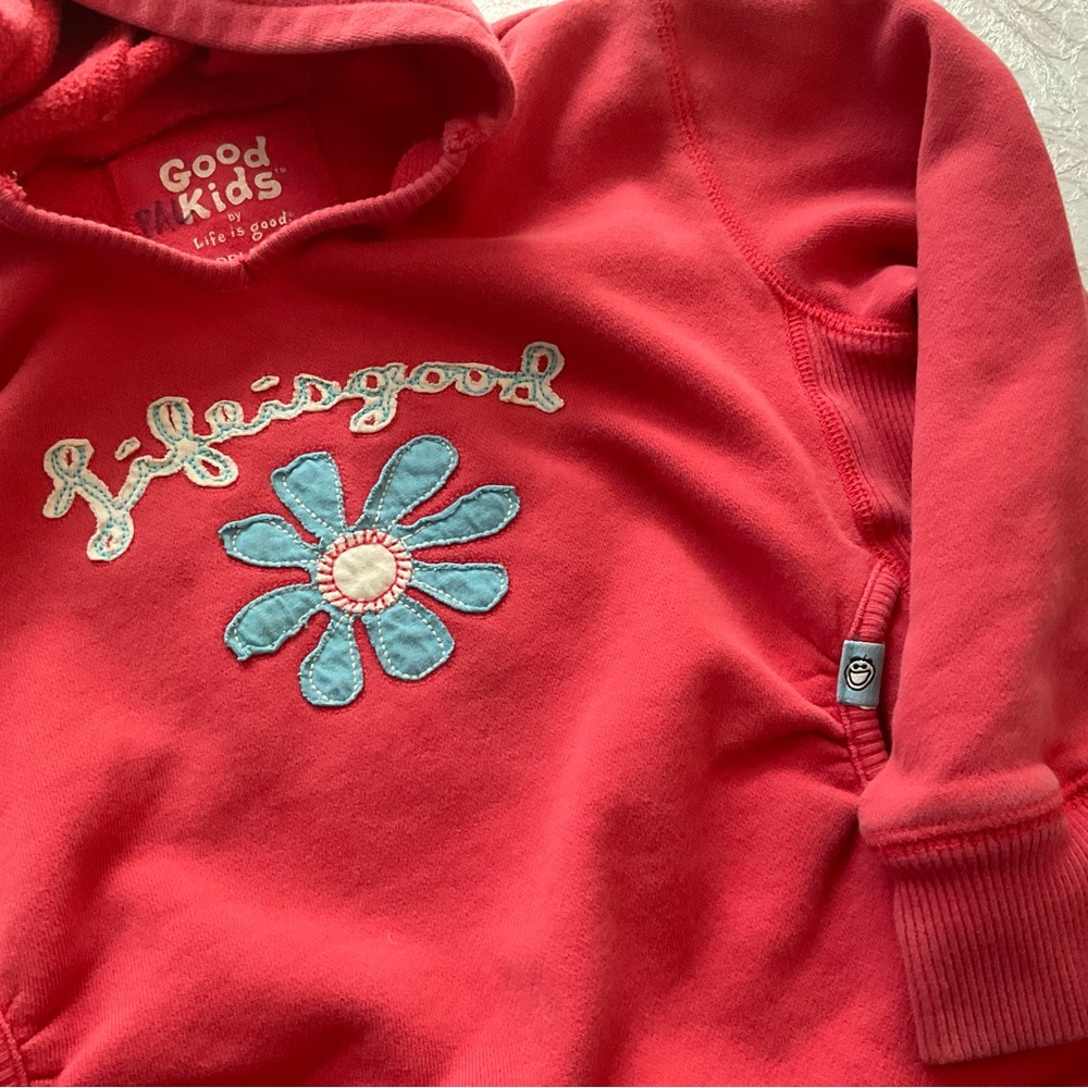 GUC Pinkish Coral Life is Good Hoodie Sweatshirt w/Pockets! - Picture 3 of 6